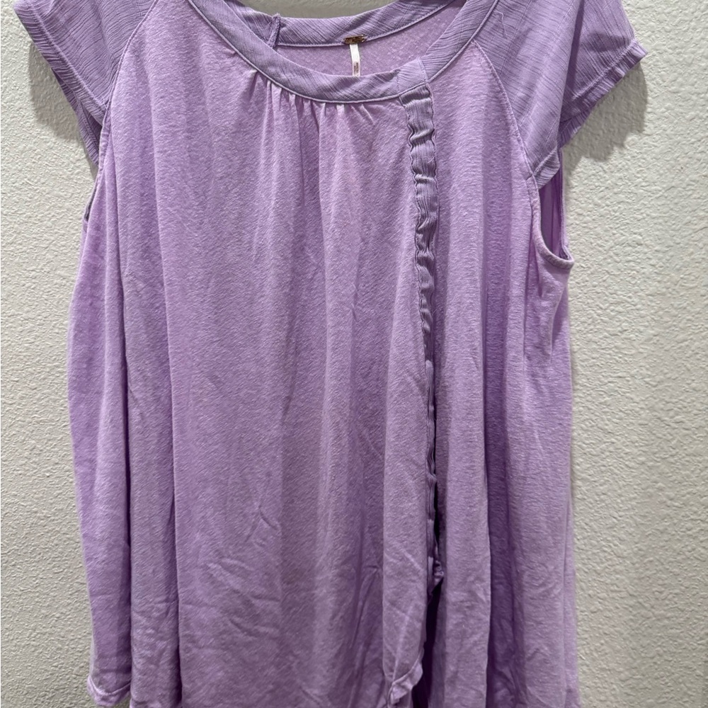 Excellent Condition Purple Cap Sleeve Blouse
